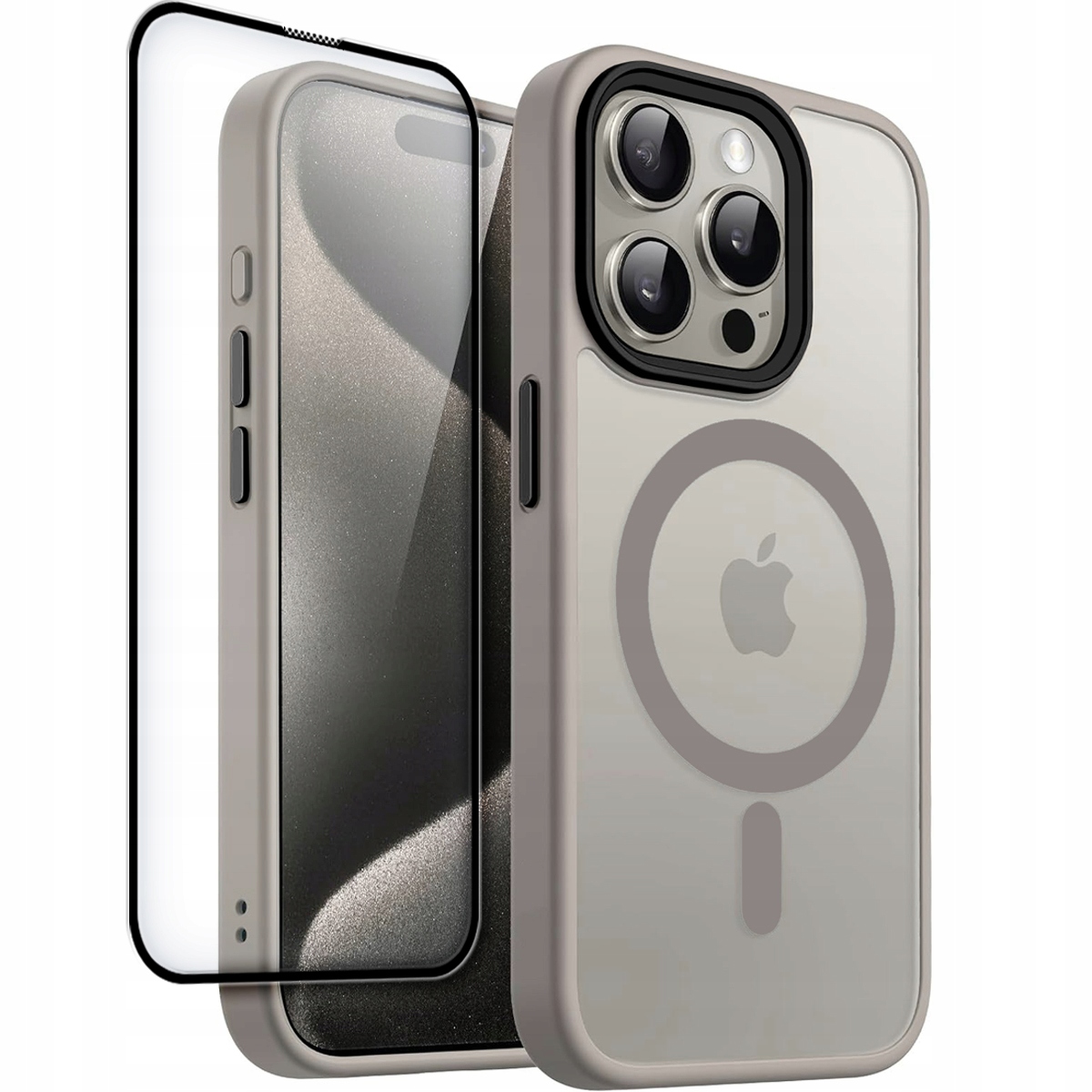 Tech-protect zadná časť pre Apple iPhone 15 Pro Magmat Magsafe šedá + 2,5D Hofi tvrdené sklo pre Apple iPhone 15 Pro